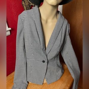 Black and White Houndstooth Blazer